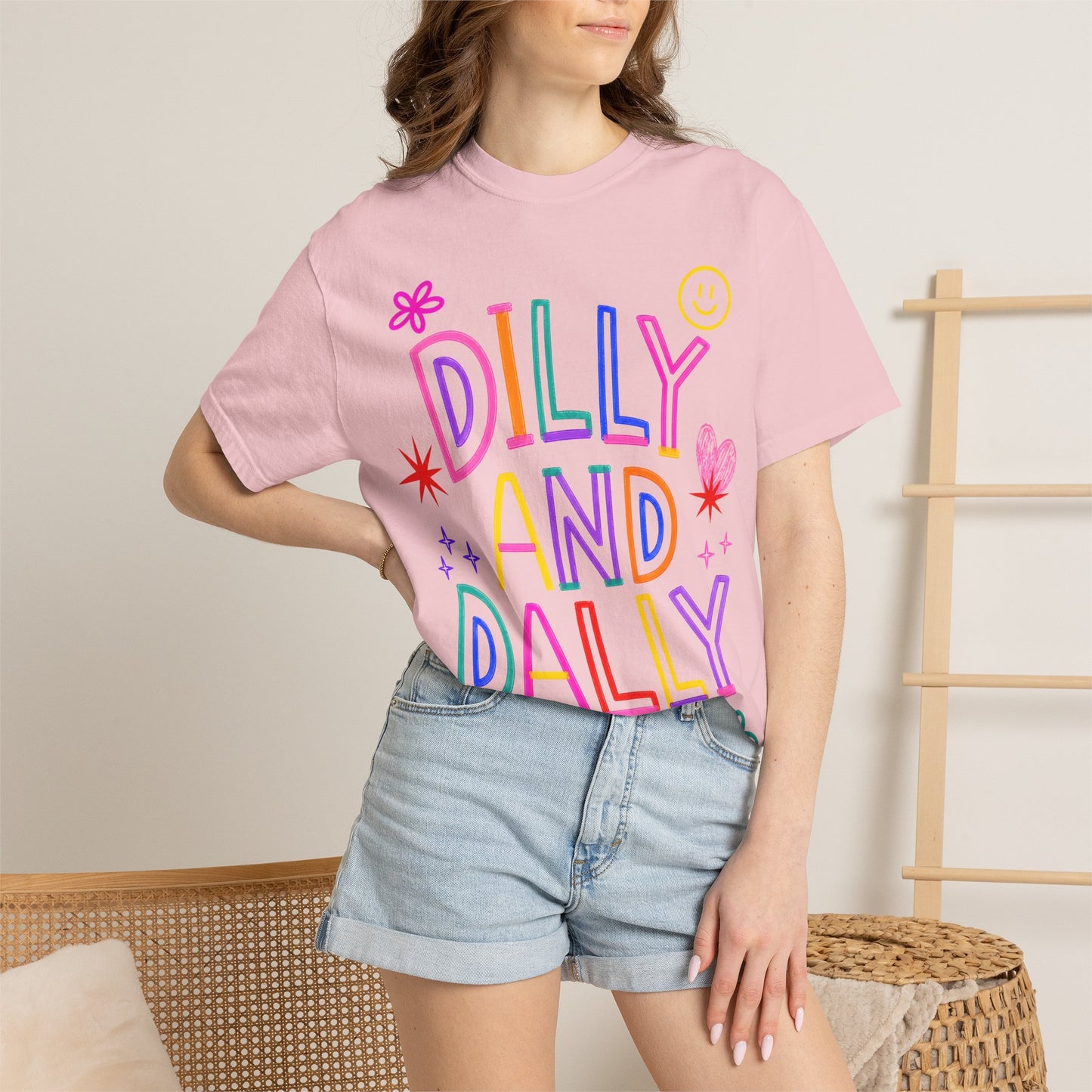 Dilly and Dally Colorful Graphic Tee