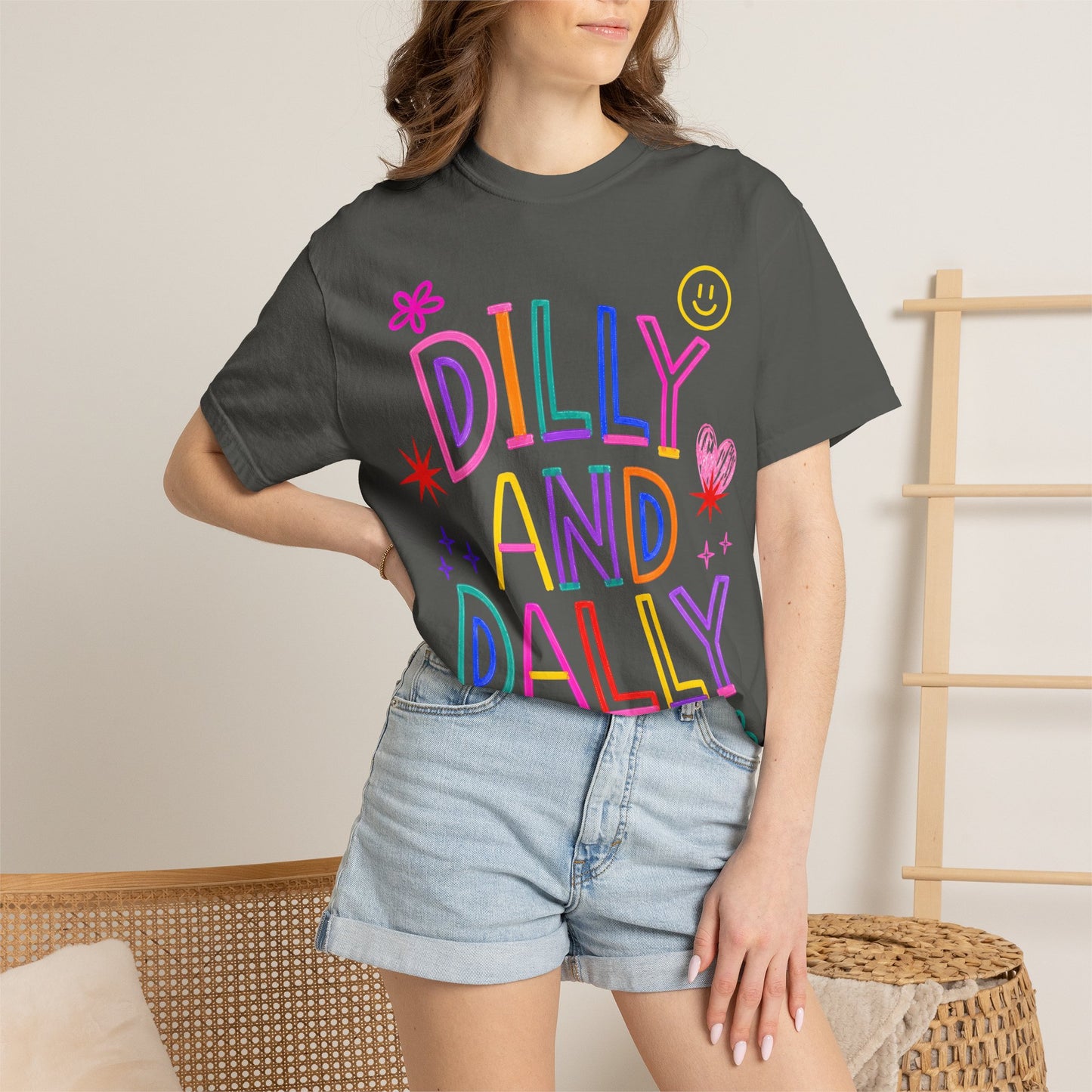 Dilly and Dally Colorful Graphic Tee