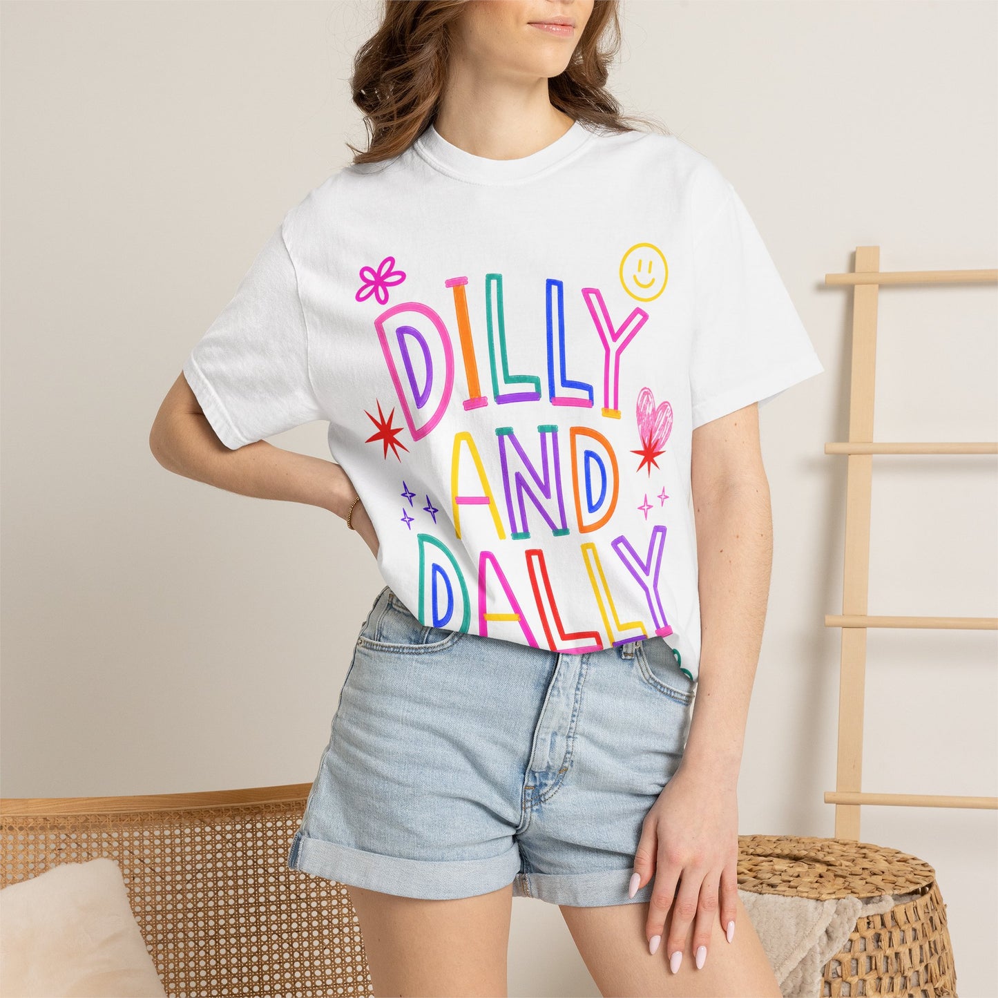 Dilly and Dally Colorful Graphic Tee