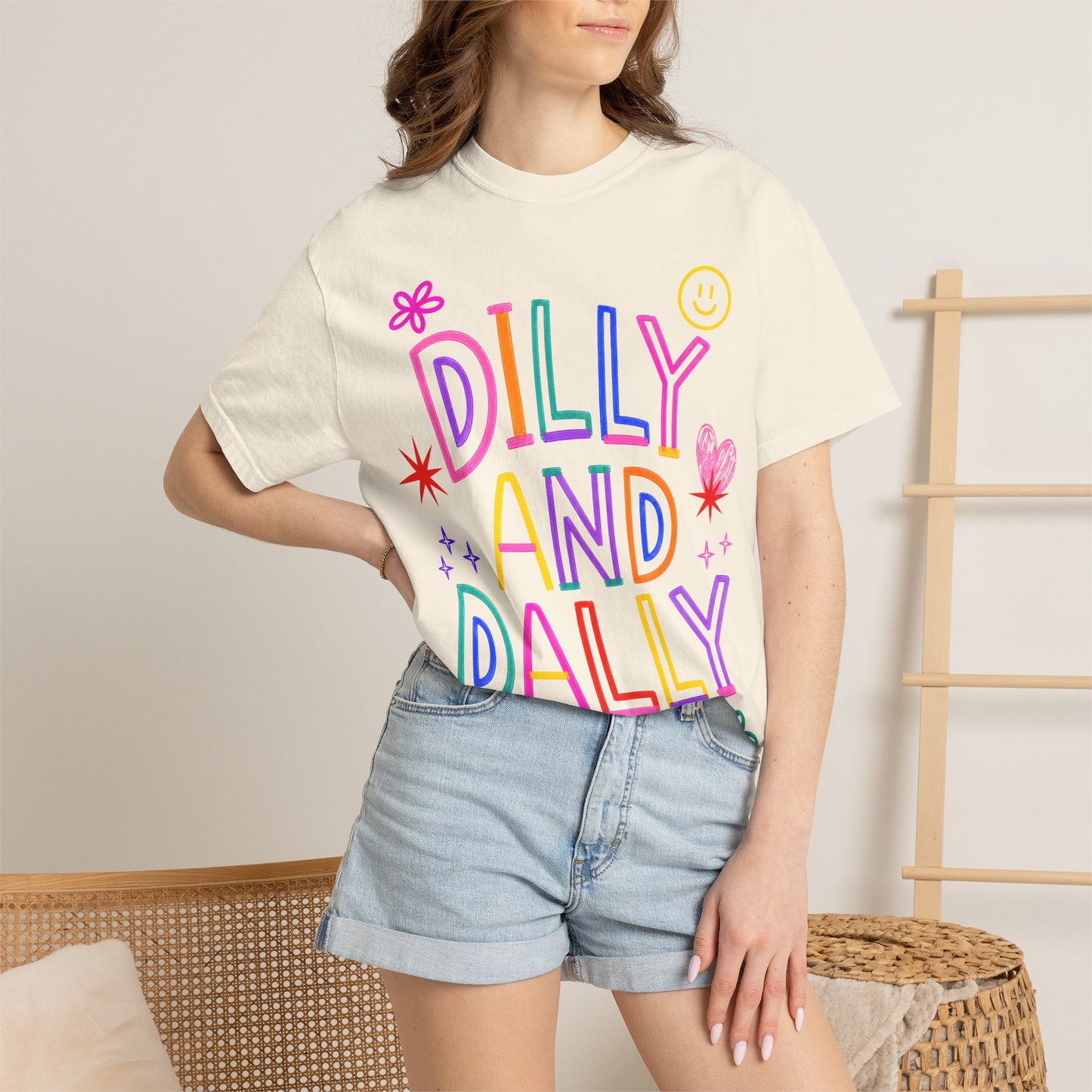 Dilly and Dally Colorful Graphic Tee
