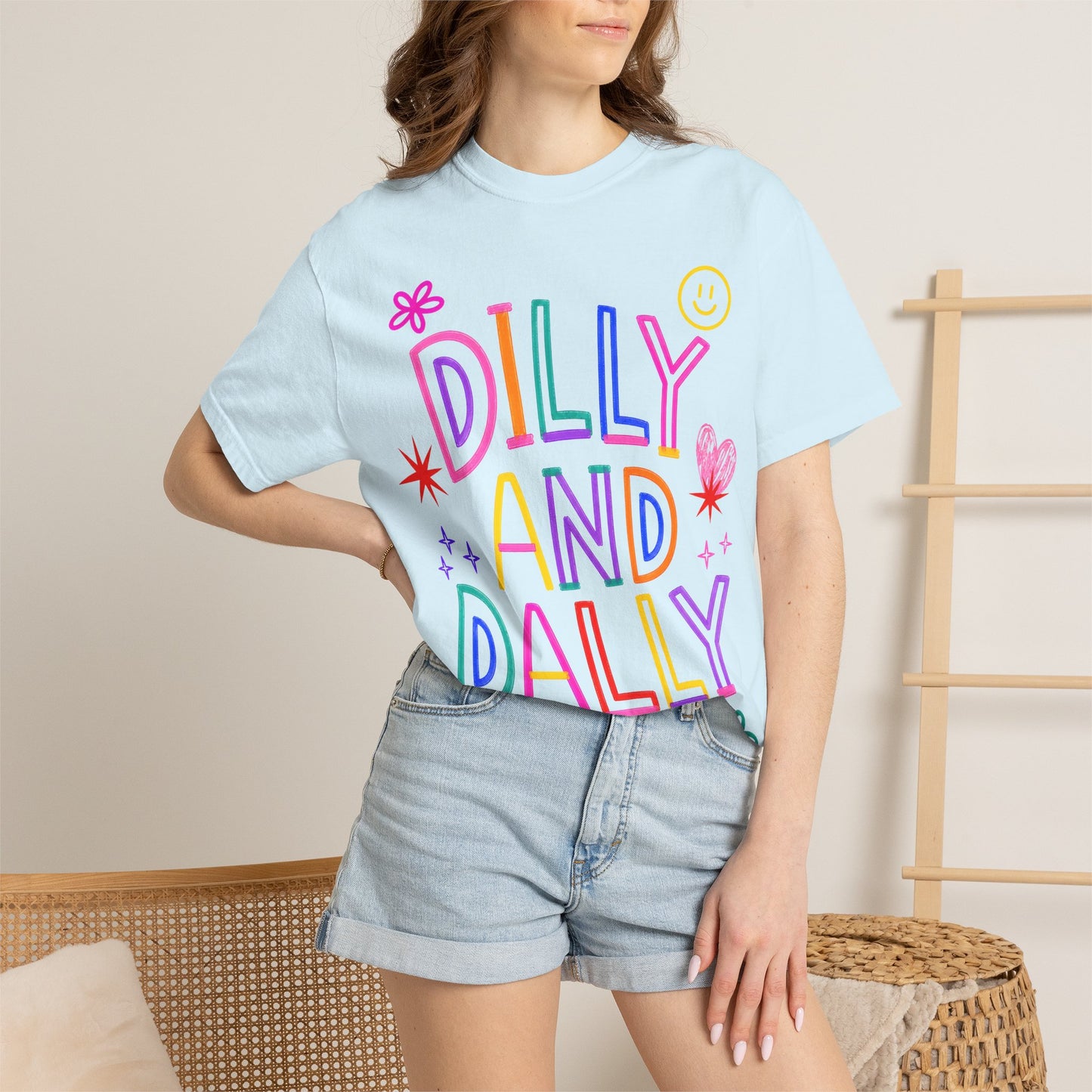 Dilly and Dally Colorful Graphic Tee